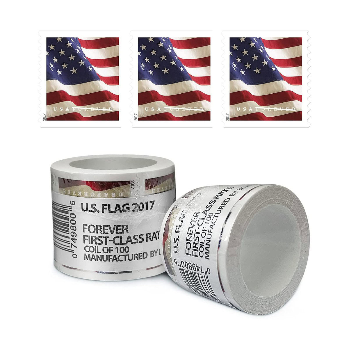 Highly Recommended: $149 for 10 Rolls(1000pcs) - 2017/2018/2019/2022 Flag image 1