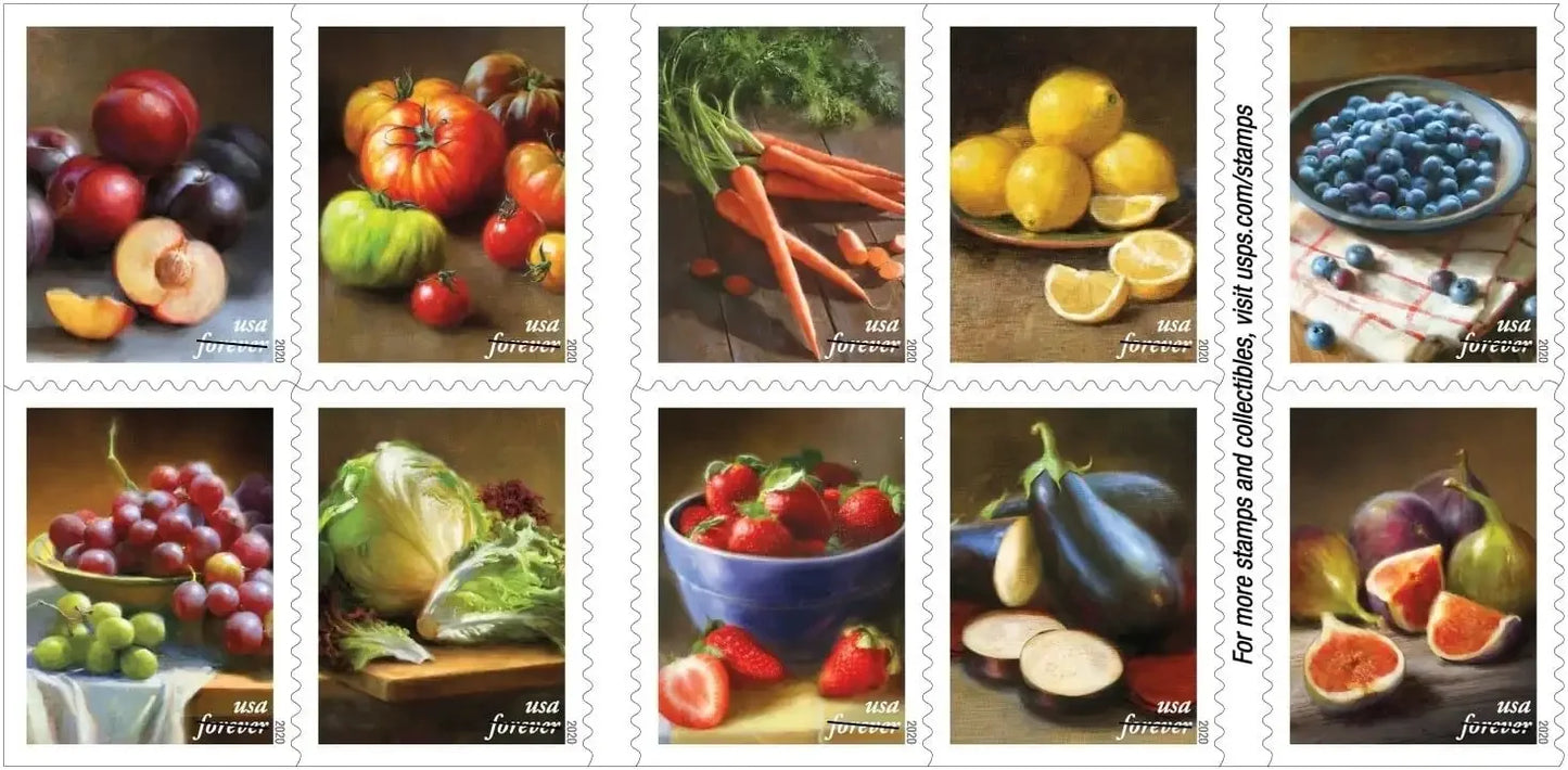Fruits & Vegetables Forever Stamps image 1