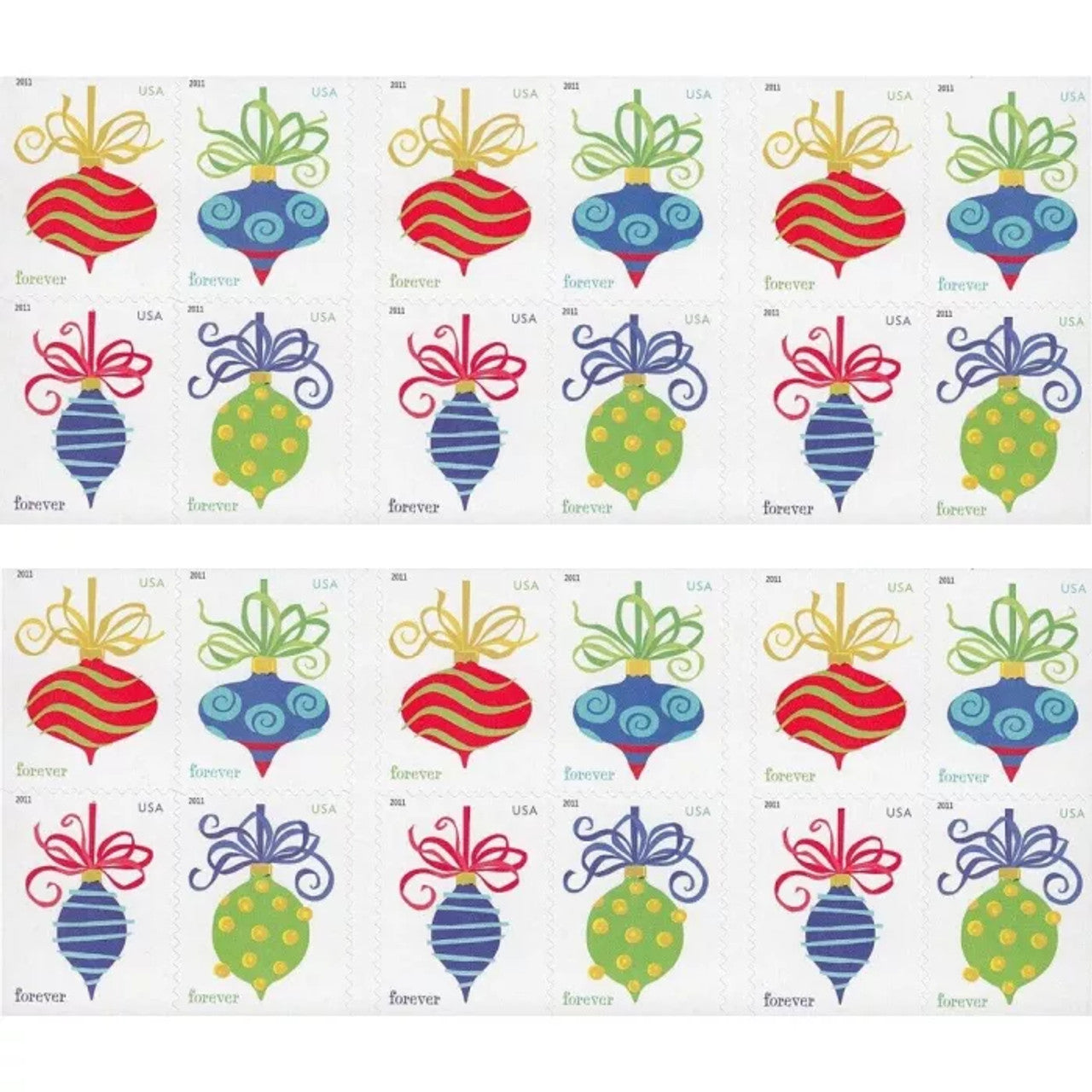 Holiday Baubles 2011 Forever Stamps image 1