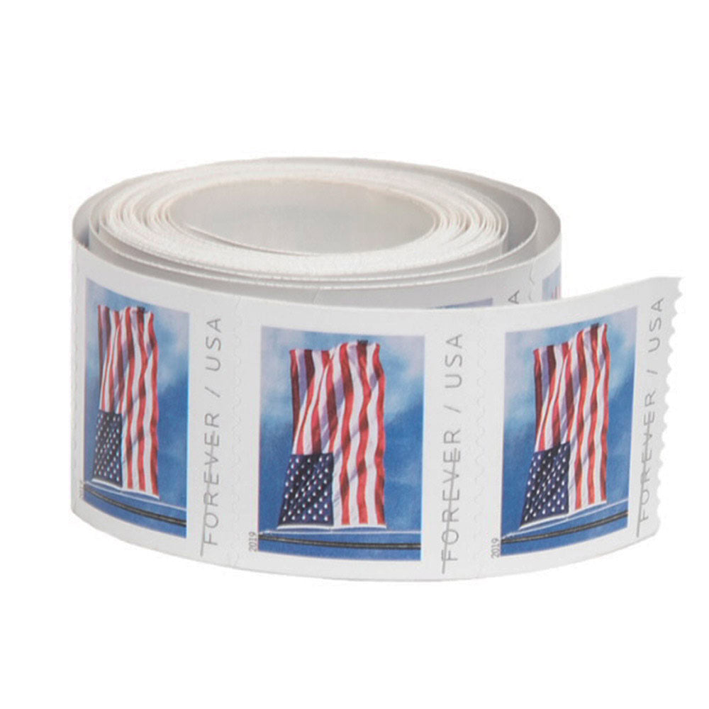 Limited Time Deal: $89.99 for 5 Rolls(500 Forever Stamps) - 2017/2018/2019/2022 Flag - 5 Rolls of 2019 Flag=500 Stamps image