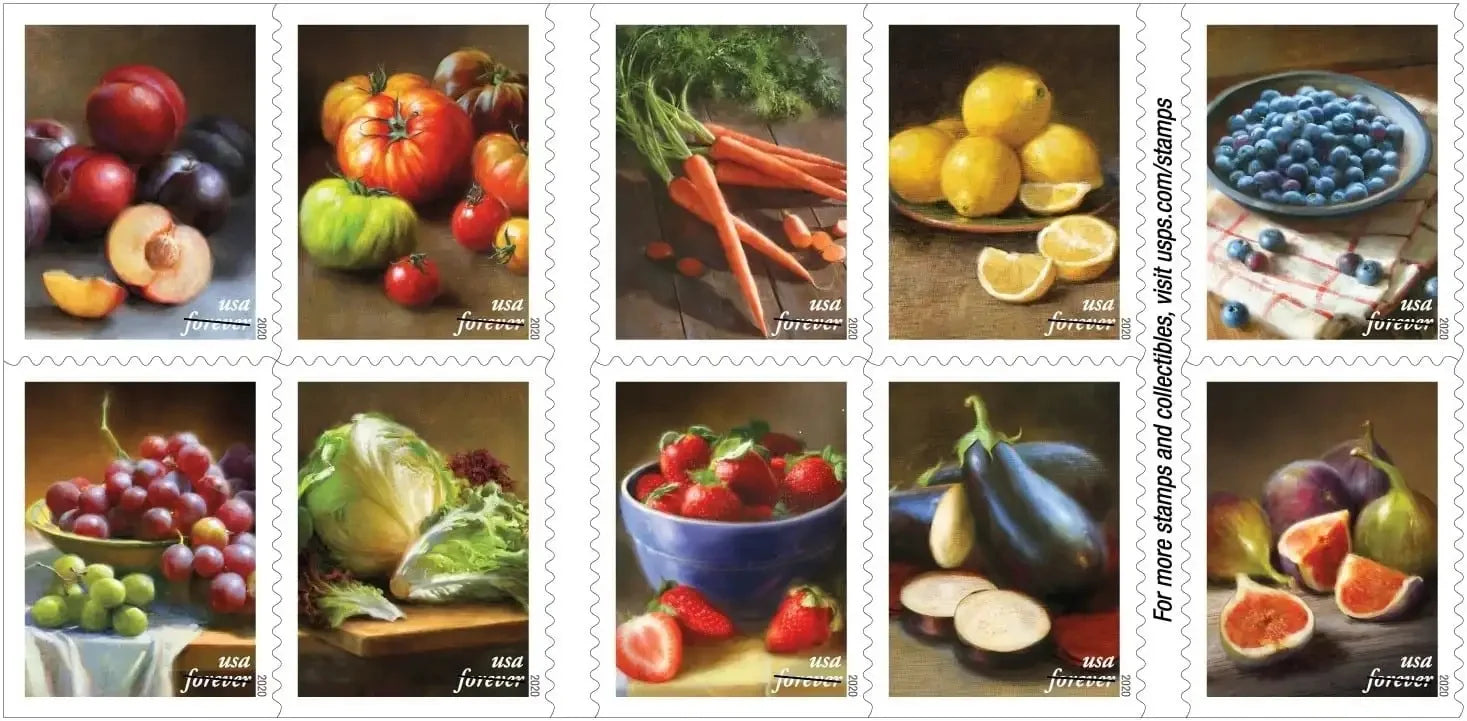Fruits & Vegetables Forever Stamps image 1