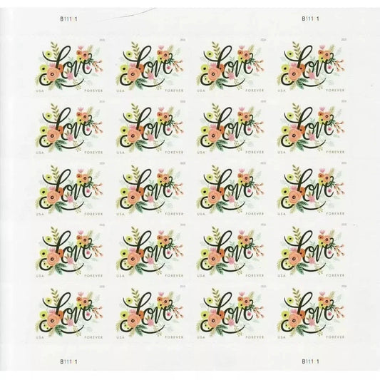 2018 Love Flourish Forever Stamp – First-Class Postage Sheet