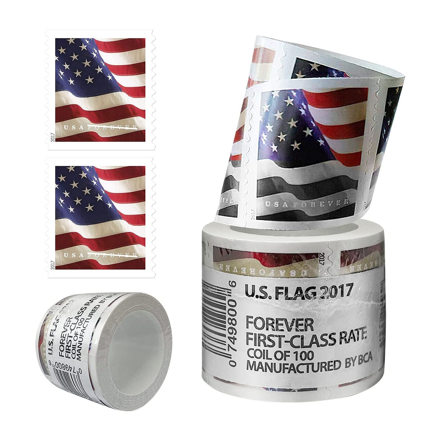 Limited Time Deal: $89.99 for 5 Rolls(500 Forever Stamps) - 2017/2018/2019/2022 Flag image 2