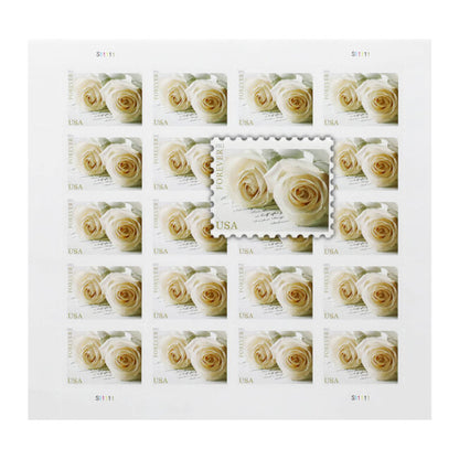 2011 First-Class Forever Stamp – Romantic Wedding Roses Sheet