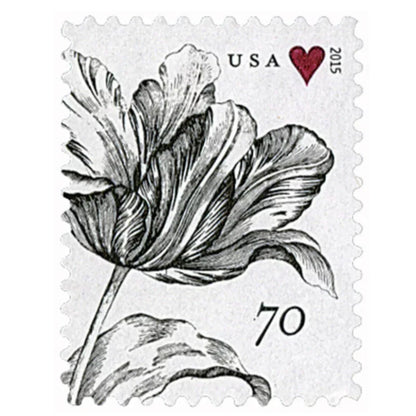 2015 Love Tulip Stamp – 70 Cent Vintage Floral Postage Sheet
