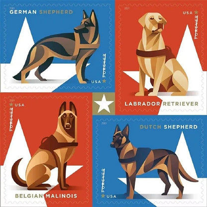 2019 Military Working Dogs Forever Stamps-Sheet