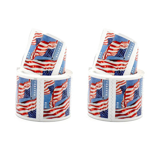 2022 U.S. Flag Forever Stamps – 100 Pcs Coil Roll (Self-Adhesive)