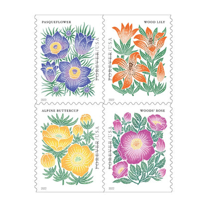 2022 Mountain Flora Forever Stamps – First-Class Postage Booklets