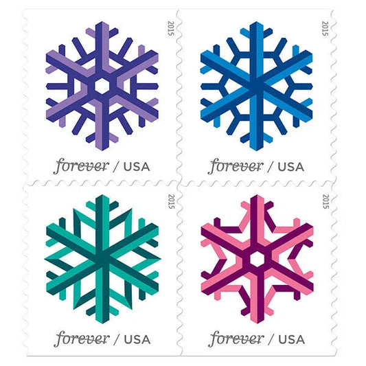 Geometric Snowflakes Forever Stamps image 0