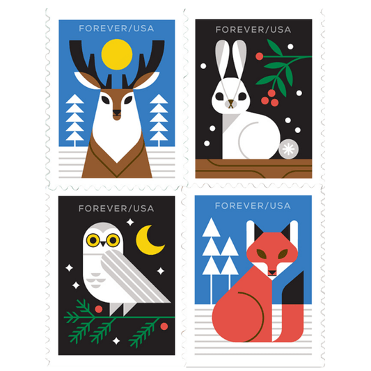 Winter Woodland Animals Forever Stamps image 0