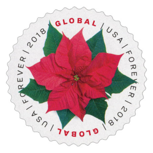 Global: Poinsettia Forever Stamps image 0