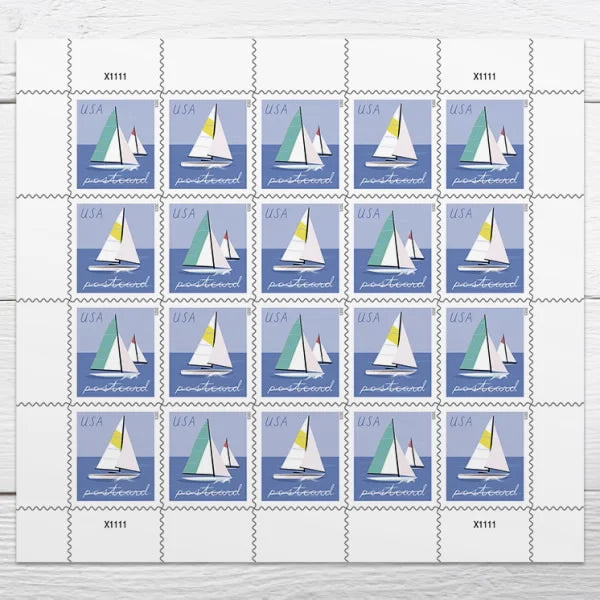 Sailboats Postcard Forever Stamps image 1