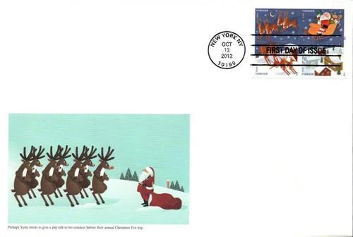 Santa and Sleigh Forever Stamps image 1