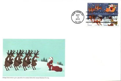 Santa and Sleigh Forever Stamps image 1