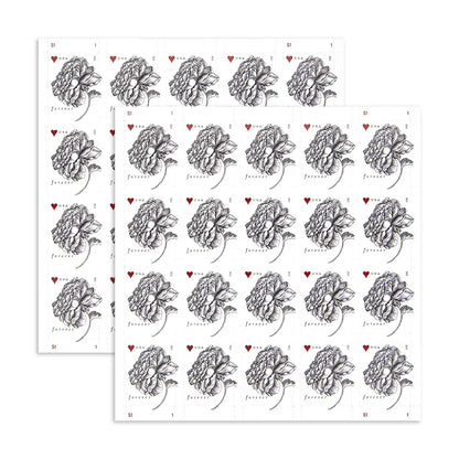 2015 Engraved Vintage Rose Forever First Class Stamps image 2