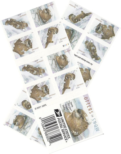 Otters in Snow Forever Stamps image 2
