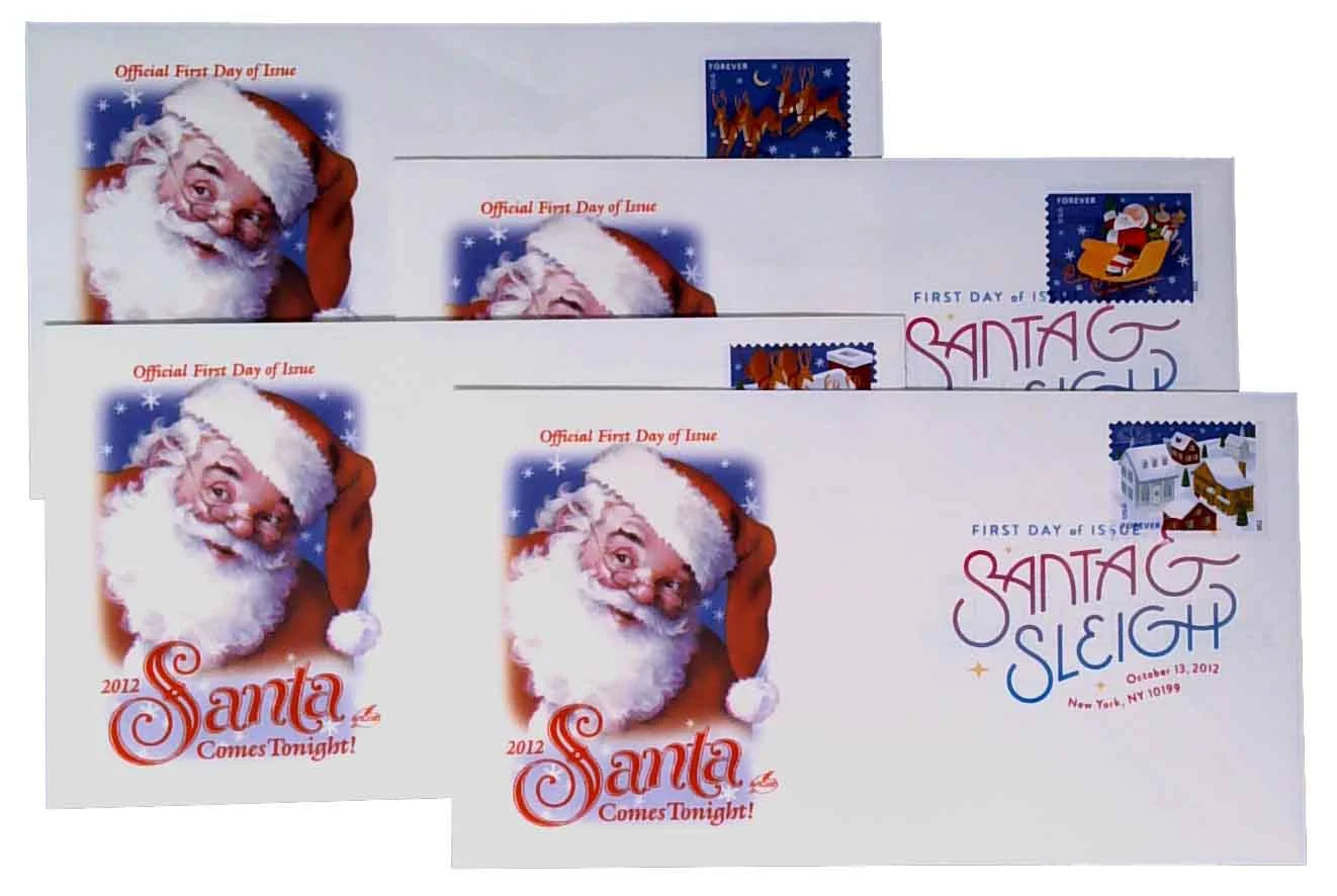 Santa and Sleigh Forever Stamps image 2