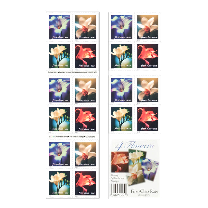 Four Flowers Stamps 2000 image 1
